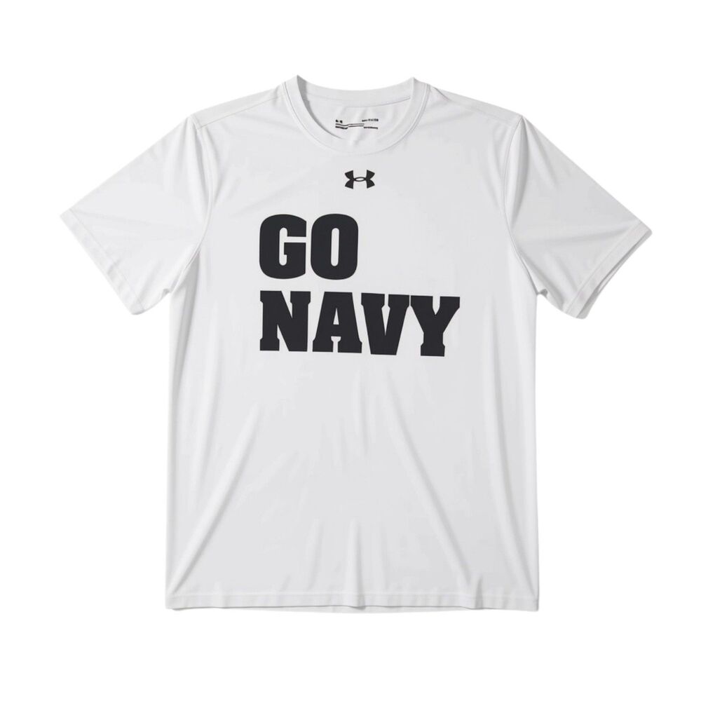 Under Armour Men's Go Navy AAFMAA Performance T-Shirt Size Medium White USNA
